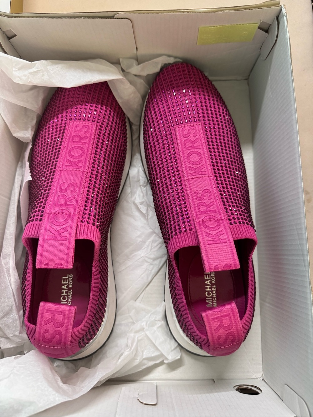 Michael Kors Pink Crystal-Embellished Slip-On Sneakers - Picture 6 of 6